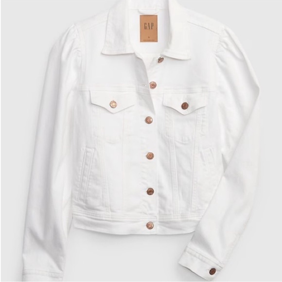 GAP Puff Sleeve Denim Jacket - L - Picture 1 of 9